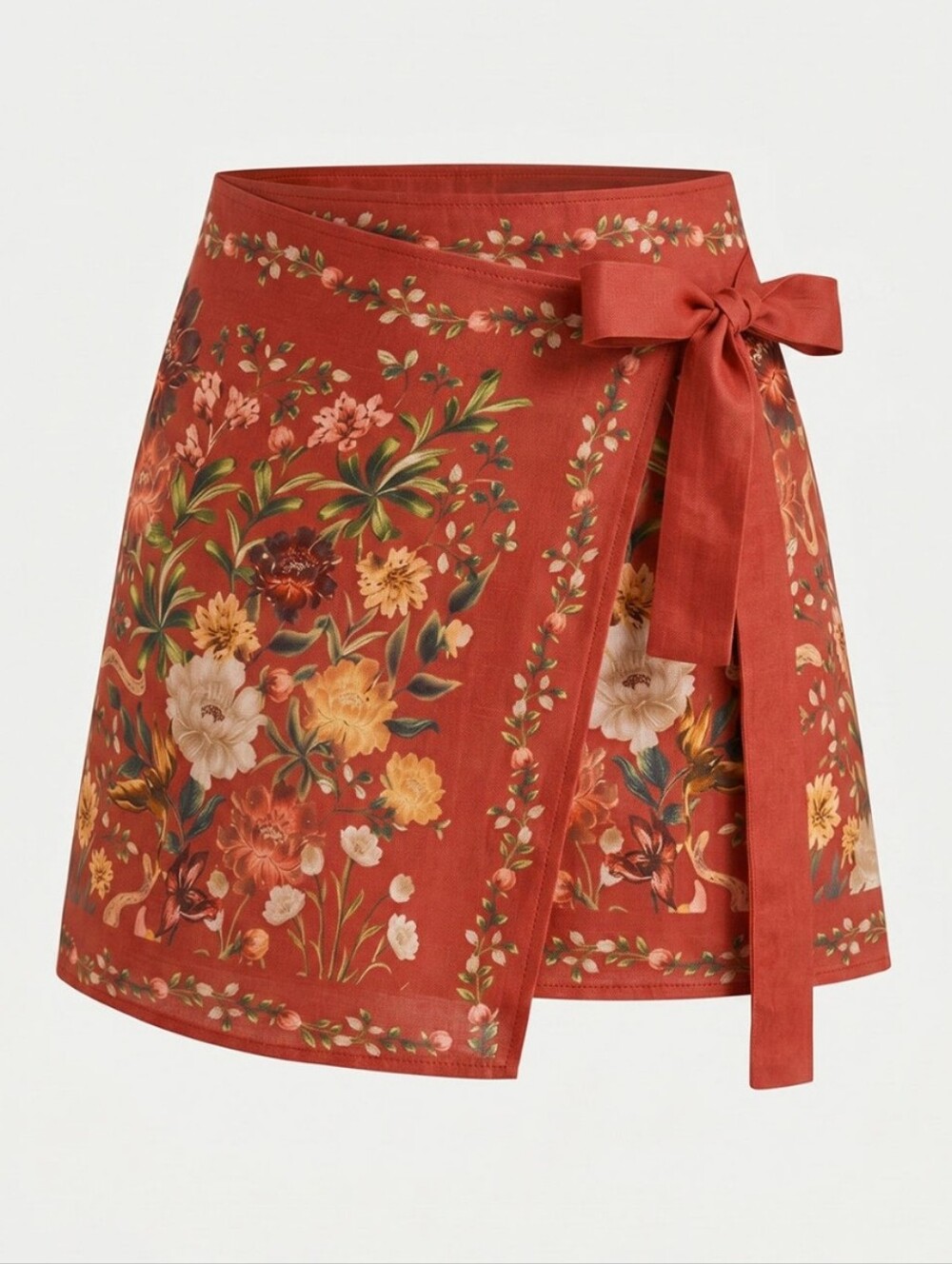 NWT, Commense • Floral Wrap Mini Skirt, Size Small